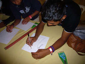 drawing at youth retreat