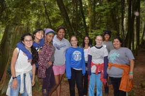 Girls in the woods