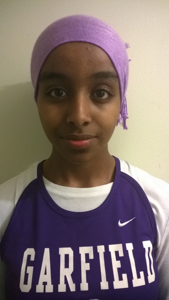 Kadija in track uniform