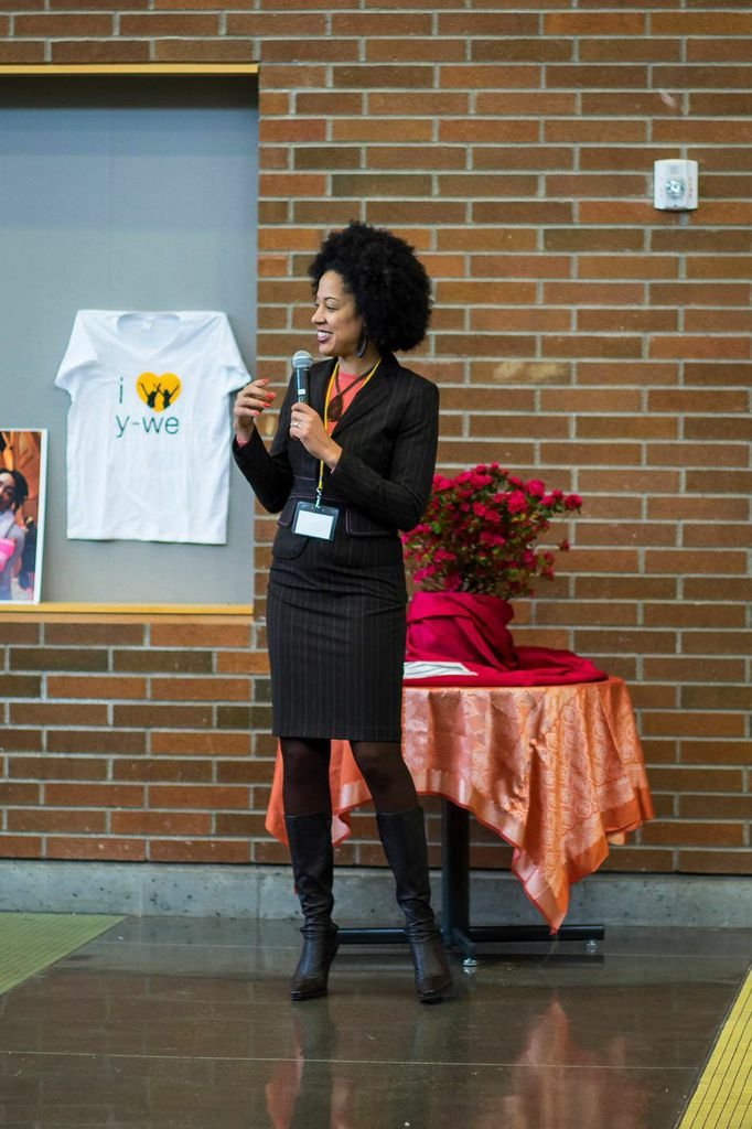 Erin Jones speaking at Career Day