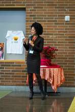 Erin Jones speaking at Career Day