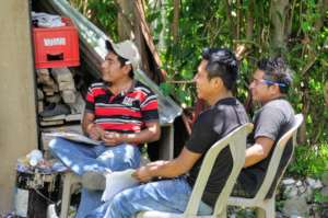 Group members participate in the training