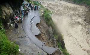 Pilgrims stranded as roads were washed away
