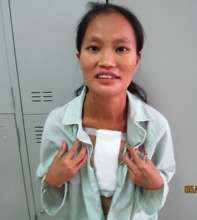 Ms. Huong post-surgery, eager to see daughter