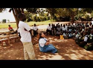 With the students of primary school