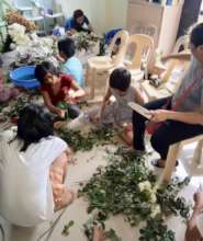 Tahanan's girls enjoy arranging flowers