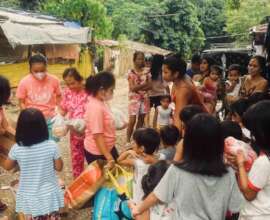 Visiting families in the slums