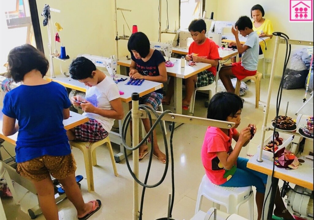 Sewing room set up with 2015 UNWG grant