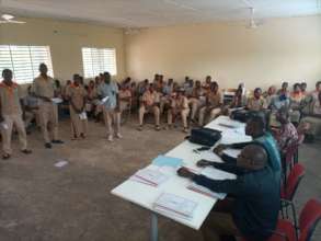 Students presenting their training report