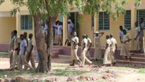 Students coming out of class