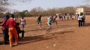 2 of LAP students finishing the 100 meters race