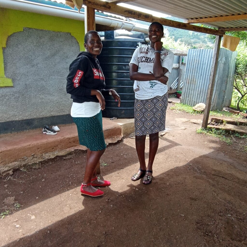 Sarah N. & Naomi K. outside our safe house.