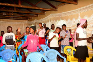 School holiday teaching at a local church.