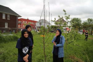 7th-graders planting in Detroit during Ramadan