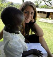 Our Coordinator Molly with a future student!
