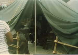 IHI Tent Clinic,1992, serves Liberian Refugees