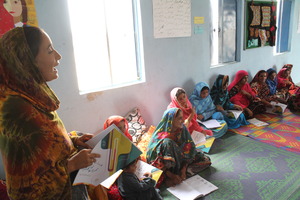 Local facilitators in Izzat Village in Thatta