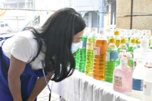 Kheen double-checked her dishwashing liquid goods
