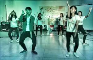 Street children show off modern dance moves