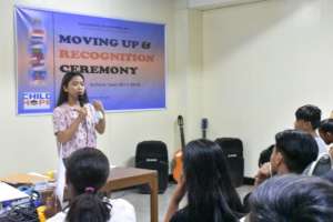 Pauleen speaks to fellow EAP scholars