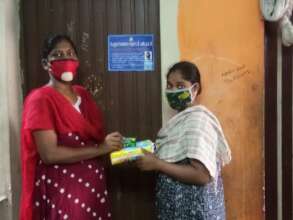 House visit and distribution of sanitary pads