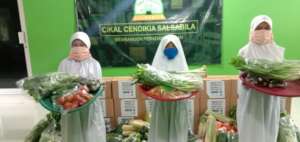 Orphans children receive TLF organic vegetables