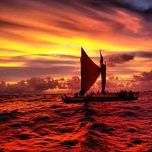 Hokulea at sunset