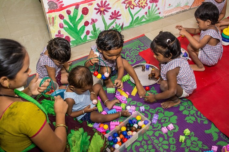 Creche children during an activity