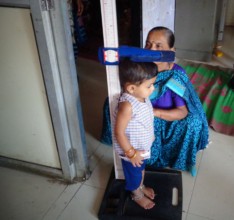 Monthly height measurement of infants