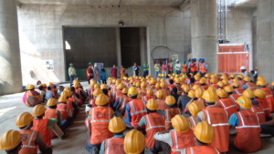 Lokdoot(street play) for construction site workers