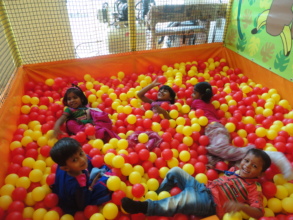 Having fun at a play centre