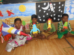 Children created rockets during book week
