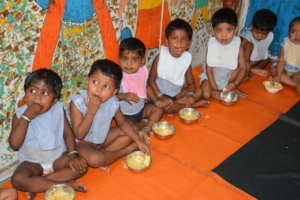 Children enjoying meal at our centre!