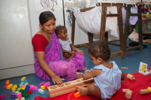 Teacher with Creche babies