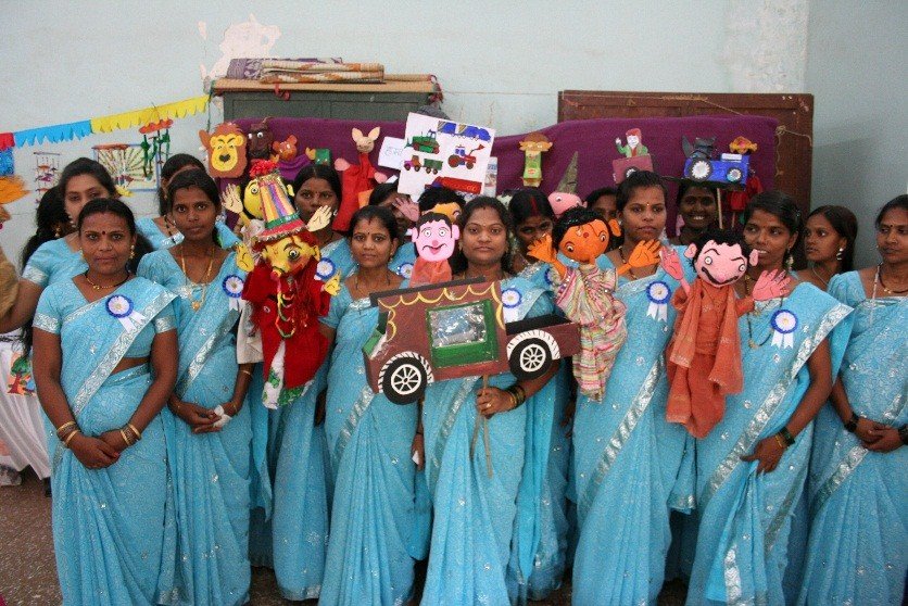 The trainees display their work at the exhibition