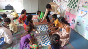 Trainer teaching techniques of the game to our chi