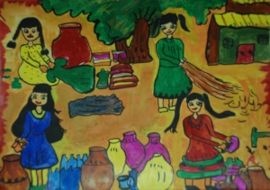 A Vibrant painting by Sarita 9 years old girl