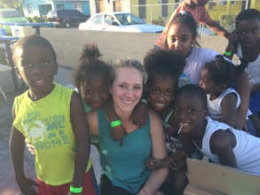 A picture from a community clean up with the kids