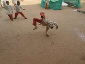 Sports action by students