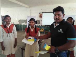 Students winning quiz competition - 1