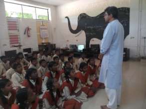 The students are listening attentively