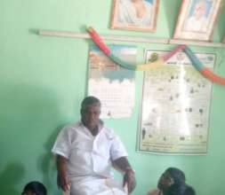 Panchayat Head answering students questions