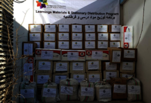 Learning materials ready to be donated to schools.
