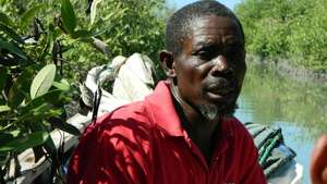 Interviewing one of the fishermen