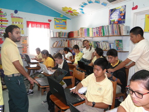 Computer class being taught in our library.
