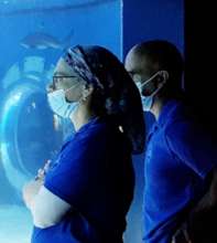 Aquarium Team with masks