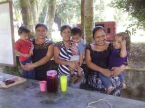 Moms & babies, with sweet, tasty beet drink