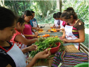 Preparing fresco ingredients for Field Day