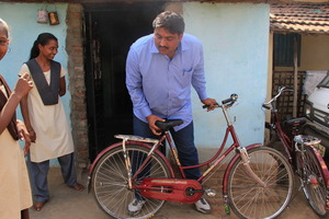 Harshad bhai trying out the bike
