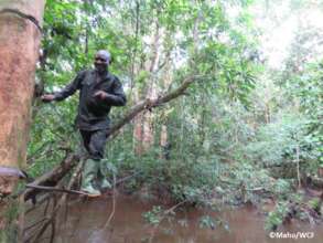 Anti-poaching team crossing a river